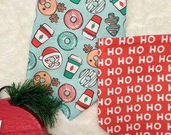 Christmas Donuts/Ho, Ho, Ho! Personalized Dog Bandana.  Christmas, Customized Pet Accessories
