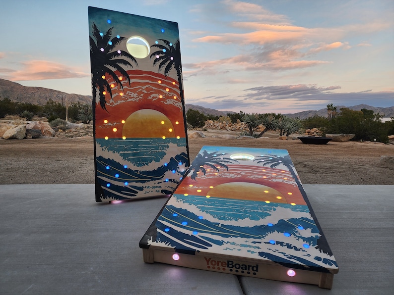 HCProductsCo Luci Luci Per Cornhole Con Bluetooth &ndash; 16 Milioni Di Colori, Si Sincronizzano Con La Musica, Coppia Illuminazione Party Esterno