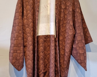 Brown Vintage Japanese Kimono Haori Jacket