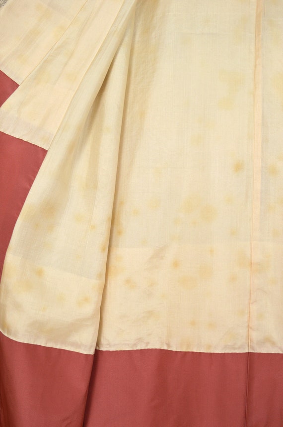 Vintage Japanese Ladies Long Cream Kimono Gown - image 5