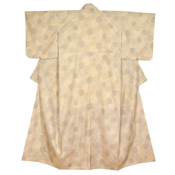 Vintage Japanese Ladies Long Cream Kimono Gown - image 2