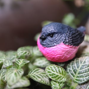 Pink Robin Figurine Handmade Bird Sculpture figurine Bird Miniature
