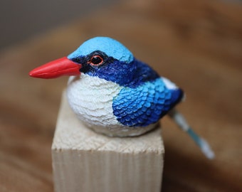 Common Paradise-Kingfisher Figurine Handmade Bird Sculpture figurine Bird Miniature