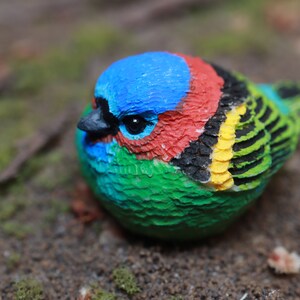 Red-necked Tanager Figurine Handmade Bird Sculpture figurine Bird Miniature