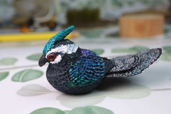パラワン 孔雀 キジ 置物 手作り 鳥 彫刻 置物 鳥 ミニチュア - Etsy 日本
