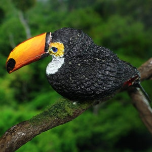 Toco Toucan Figurine Handmade Bird Sculpture figurine Bird Miniature