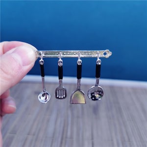 Miniature metal cooking utensil dollhouse kitchen cookware 1:12 scale