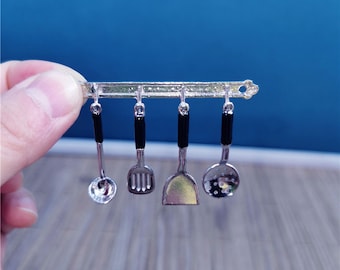 Miniature metal cooking utensil dollhouse kitchen cookware 1:12 scale