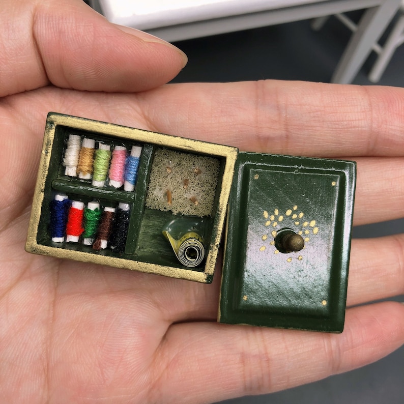 Dollhouse Miniature Sewing Box Set Miniature Work Box 1/12 Etsy