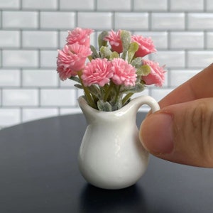 Puppenhaus Miniatur Blumenvase Puppenhaus Wohnzimmer Dekoration 1 12th Maßstab süße Blume mit Vase für Puppenhaus