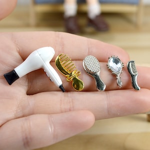 Miniature Plastic Doll Combs Brush Hand Mirror Doll Vanity