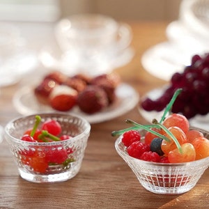 1/12 scale dollhouse miniature clear plastic bowls for dolls kitchen decor mini fruit plate for dolls house
