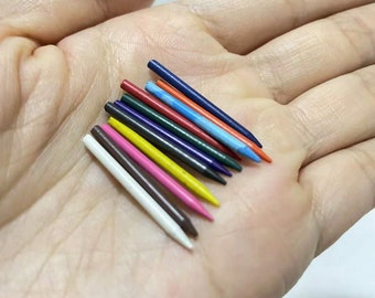 Set De 6 Botes Con Crayones Miniatura Para Casa De Muñecas, Accesorios Decorativos De Colores Para Manualidades Y Maquetas