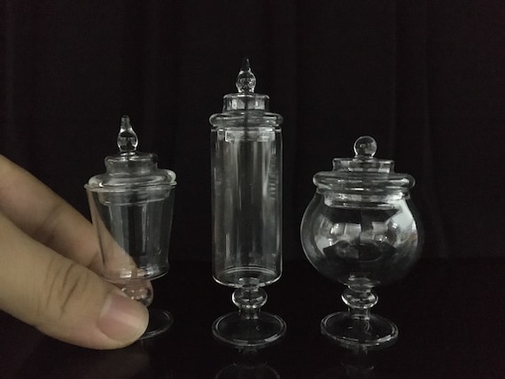 6 Pieces Glass Jars for Bathroom Decor Apothecary Jars with Lids