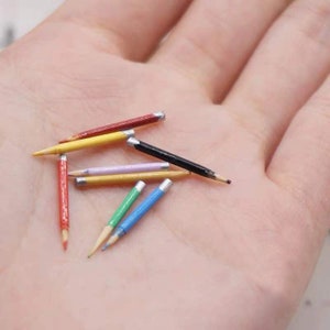 1:12th scale dollhouse colored pencil set miniature office decor miniature pencil