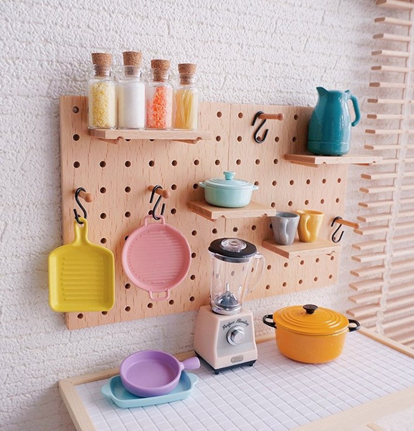 Miniature Wood Display Shelf Mini Wood Floating Pegboards Etsy Canada