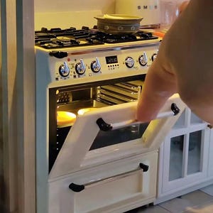 1:6 Scale Stove and Hood Set Dollhouse Kitchen Oven Miniature Simulated Cooktop
