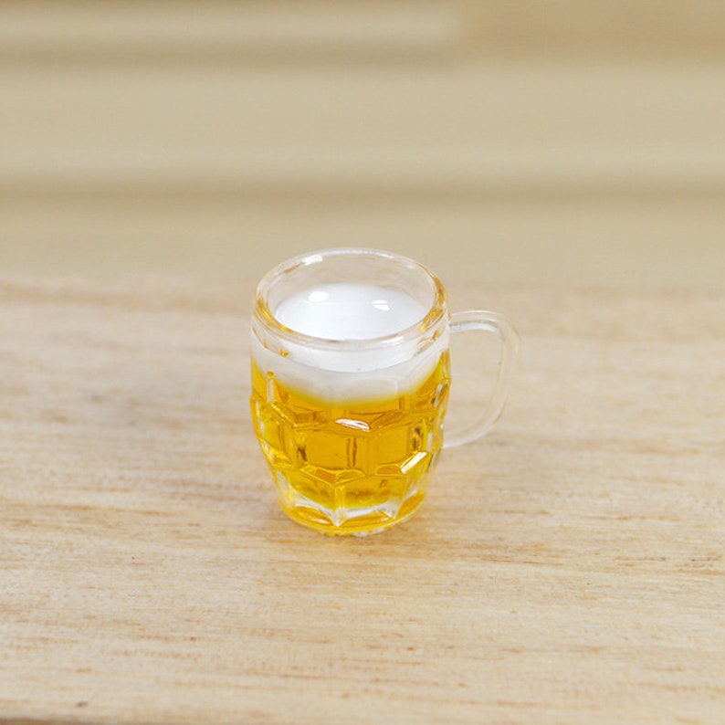 2 Pieces Miniature Beer Mug With Handle Dollhouse Beer Large Etsy