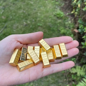 Miniature gold bar 1:6th scale  dollhouse 1 piece gold bricks  dolls house decor accessory