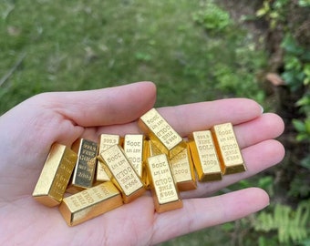 Miniature gold bar 1:6th scale  dollhouse 1 piece gold bricks  dolls house decor accessory