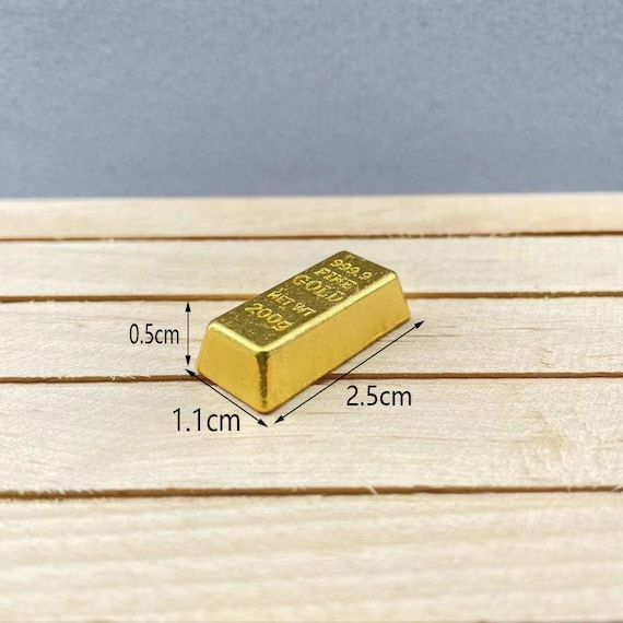 Miniature Gold Bar 1:6th Scale Dollhouse 1 Piece Gold Bricks Dolls