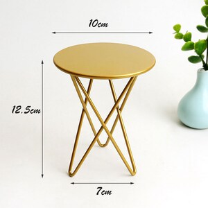 Dolls house modern furniture miniature metal table mini alloy chairs for dolls 1/6 scale furniture for Blythe dollhouse Gold Table