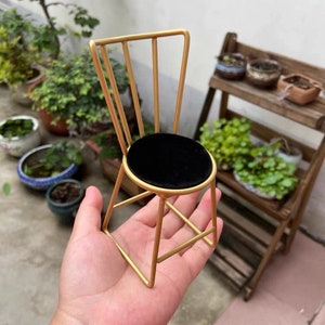 Dolls house modern furniture miniature metal table mini alloy chairs for dolls 1/6 scale furniture for Blythe dollhouse image 4