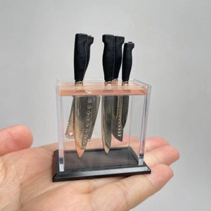1/6 scale Miniautre kitchen knife holder dollhouse kitchen decor minia knife storage for dolls house