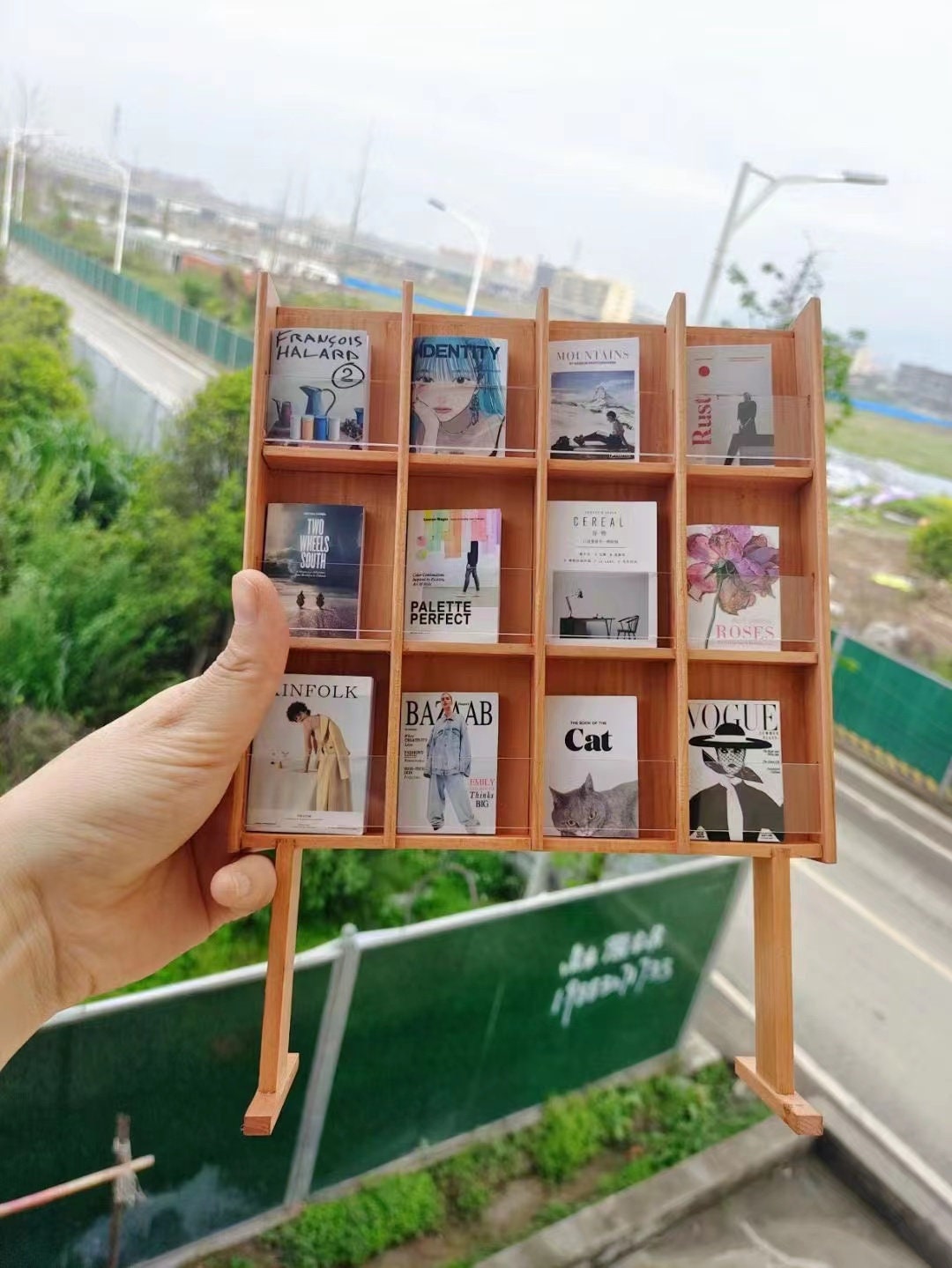 16 Magazine Holder Miniature Book Floor Stand Display Dollhouse Modern