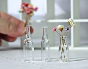 1:12 scale dollhouse decoration miniature glass bottles mini cup for doll house mini model toy vase