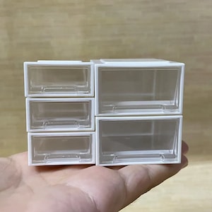 1:6 Scale Stackable Organizer Drawers Miniature Plastic Drawer Storager Box  Dollhouse Container Organizer 