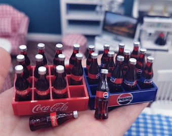 Mnature Coca Cola 12bottle Wth Tray,mnature Coke, Dolls and