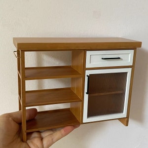 1/6 poppenhuiseiland miniatuur keuken houten eiland met lade 1:6 poppenhuis moderne meubels