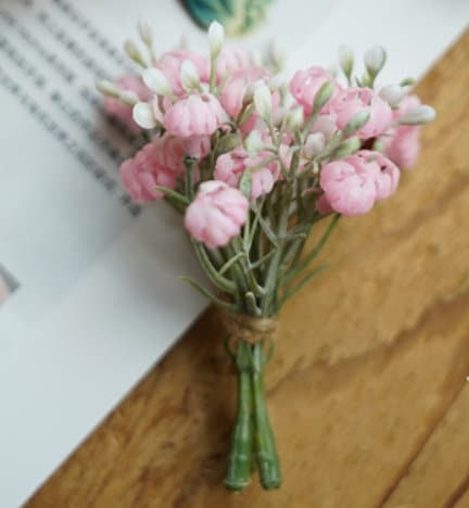 1 pz 1:12 scala Mini composizione floreale modello in miniatura Mini vaso di fiori accessori per casa delle bambole simulazione gelsomino bianco  15