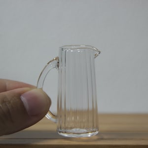 Miniature real glass water jug dollhouse glassware mini clear juice jug for dolls house