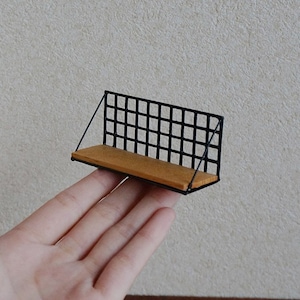 Dollhouse wall storage organizer holder for kitchenroom miniature wood matel  iron wall floting shelves shelf 1/12 scale