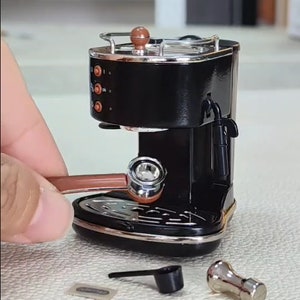 1/6 Miniature Coffee Machine BJD Blythe Dolls House Kitchenware Miniature Black Coffee Maker