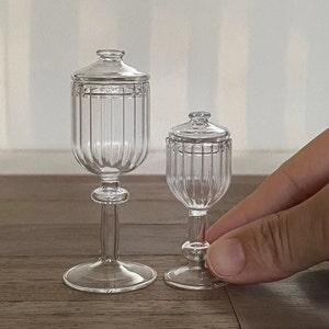 Dollhouse real glass storage jar miniature candy jars doll wedding decor accessory miniature glass apothecary jars for dolls house