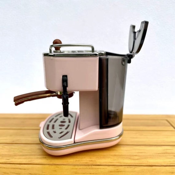 1/6th Scale Miniature Espresso Coffee Machine Dollhouse Pink Coffee Maker 