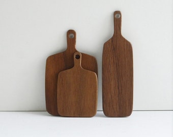 Dollhouse miniature Wood Cutting Board  dolls house kithen wooden Serving Tray with handle set of 3