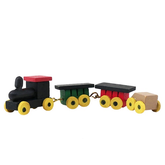 Maison de poupée miniature train en bois mini trian coloré à léchelle 1/12  -  Canada