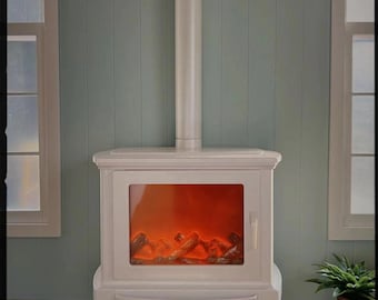 1:6 Scale Miniature Fireplace Mini Simulation Long Chimney Stove Blythe BJD 1/6 Miniature Dollhouse Free Standing Stove