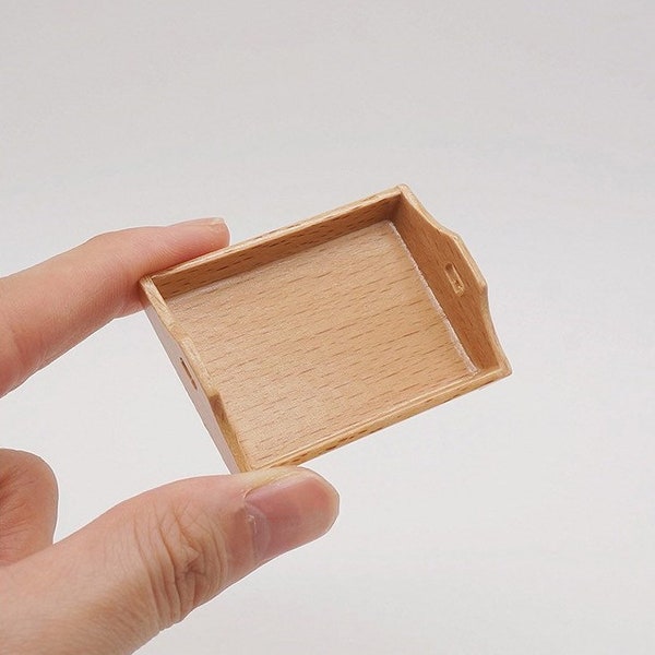 Miniature wooden tray 1/12 scale mini food serving tray dollhouse kitchen
