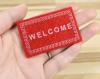 Dollhouse bienvenue porte d’entrée tapis miniature poupée maison tapis tapis tapis tapis