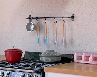 Miniature Metal Rail Dollhouse Wall Mount Dolls House  Kitchen Utensil Rack