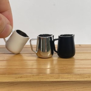 1:6 Coffee Milk Frothing Pitcher Dollhouse Kitchen Accessory Miniature Latte Art Creamer Cup