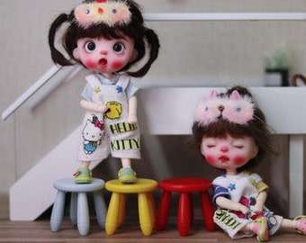 1:12th escala taburete miniatura linda silla moderna para ob11 muñeca dollhouse muñecas muebles modernos muñecas casa taburete