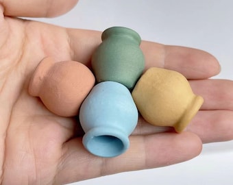 Miniature Pottery Vase Dollhouse clay flower pot gardening 1 12 scale Dollhouse decor accessory