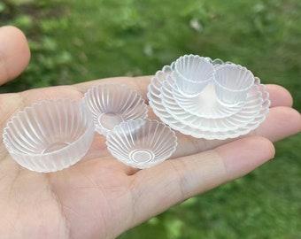Miniatuur bordenset poppenhuis keuken serviesset minikom, afwasbeker voor poppenhuis