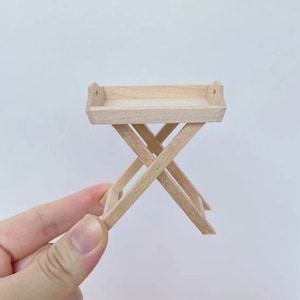 1:12 Miniature Serving Tray Table Dollhouse Wooden Furniture Dolls House Side Table